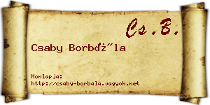 Csaby Borbála névjegykártya