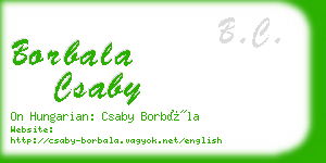 borbala csaby business card